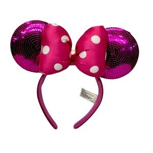 Original Disney Parks Pink W Pink Polka Dot Bow Minnie Ears